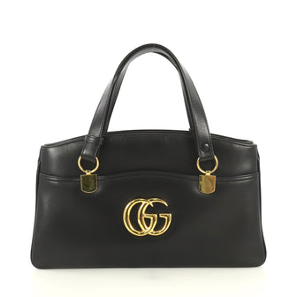 Gucci Arli Top Handle Bag Leather Large Black 439221