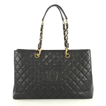 Chanel Grand Shopping Tote Quilted Caviar XL Black 4393016