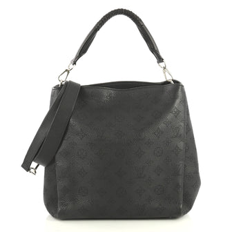 Louis Vuitton Babylone Handbag Mahina Leather PM Black 4393019