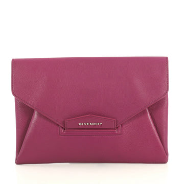 Givenchy Antigona Envelope Clutch Leather Medium Purple 4393029