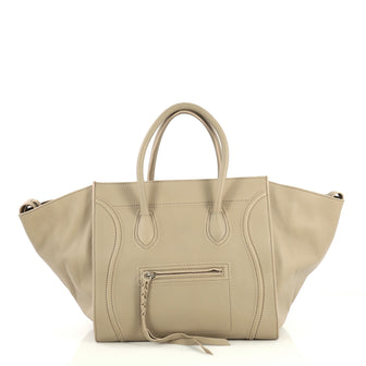 Celine Phantom Bag Grainy Leather Medium Neutral 439309
