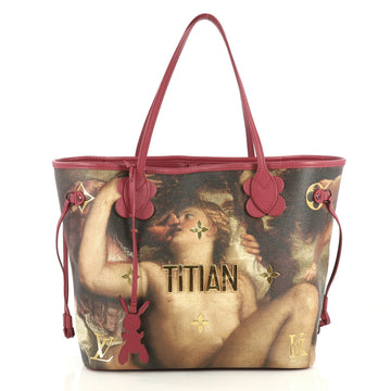 Louis Vuitton Neverfull NM Tote Limited Edition Jeff Koons Titian Print Canvas MM