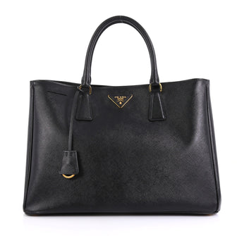 Prada Lux Open Tote Saffiano Leather Large Black 439776