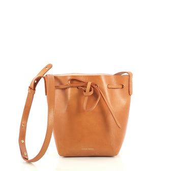Mansur Gavriel Bucket Bag Leather Mini Mini Brown 439781