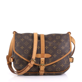 Louis Vuitton Saumur Handbag Monogram Canvas 30 Brown 439793