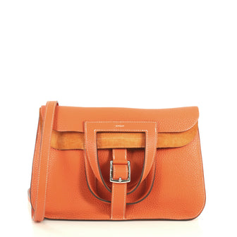 Hermes Halzan Handbag Clemence 31 Orange 439821