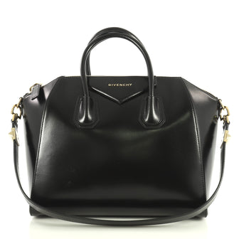 Givenchy Antigona Bag Glazed Leather Medium Black 439981