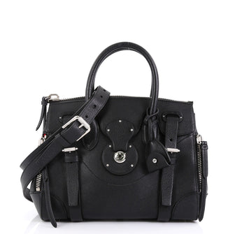 Ralph Lauren Collection Soft Ricky Zip Handbag Leather 27 Black 44013105