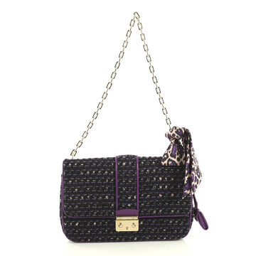 Christian Dior Miss Dior Flap Bag Tweed Medium Black 4401311