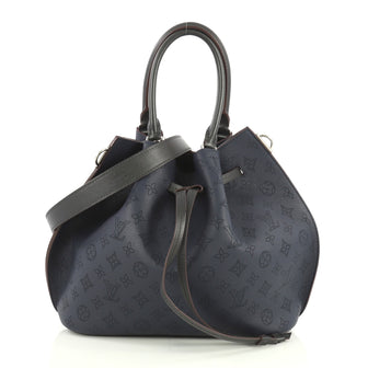 Louis Vuitton Girolata Handbag Mahina Leather Blue