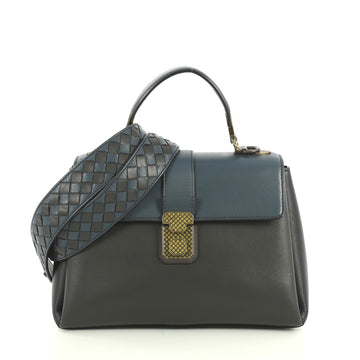 Bottega Veneta Piazza Top Handle Bag Leather with Intrecciato Detail Small 4401360