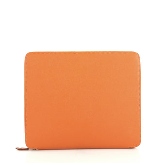 Hermes E-Zip iPad Case Epsom Orange 4401363