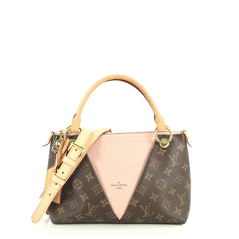 Louis Vuitton V Tote Monogram Canvas and Leather BB Brown 440136
