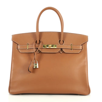 Hermes Birkin Handbag Brown Epsom with Gold Hardware 35 Brown 4401370