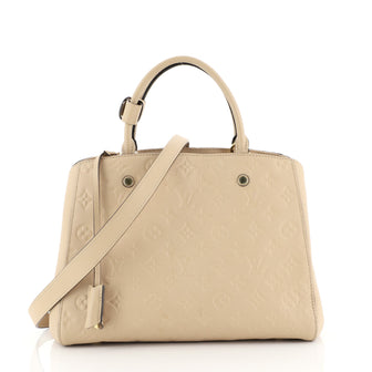 Louis Vuitton Montaigne Handbag Monogram Empreinte Leather MM Neutral 4401390
