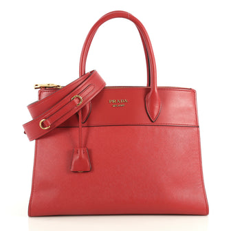 Prada Paradigme Bag Saffiano Leather with City Calfskin Medium Red 4401397