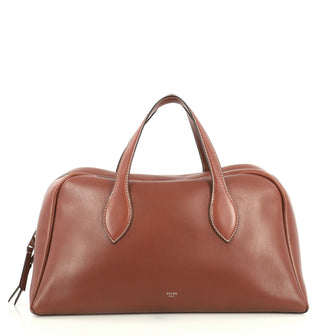 Celine Bowling Bag Leather Large Brown 440152