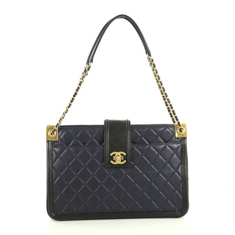 Chanel Elegant CC Tote Quilted Lambskin Large Black 4402111