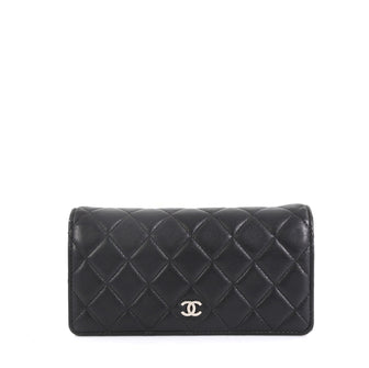 Chanel L-Yen Wallet Quilted Lambskin Long Black 440301