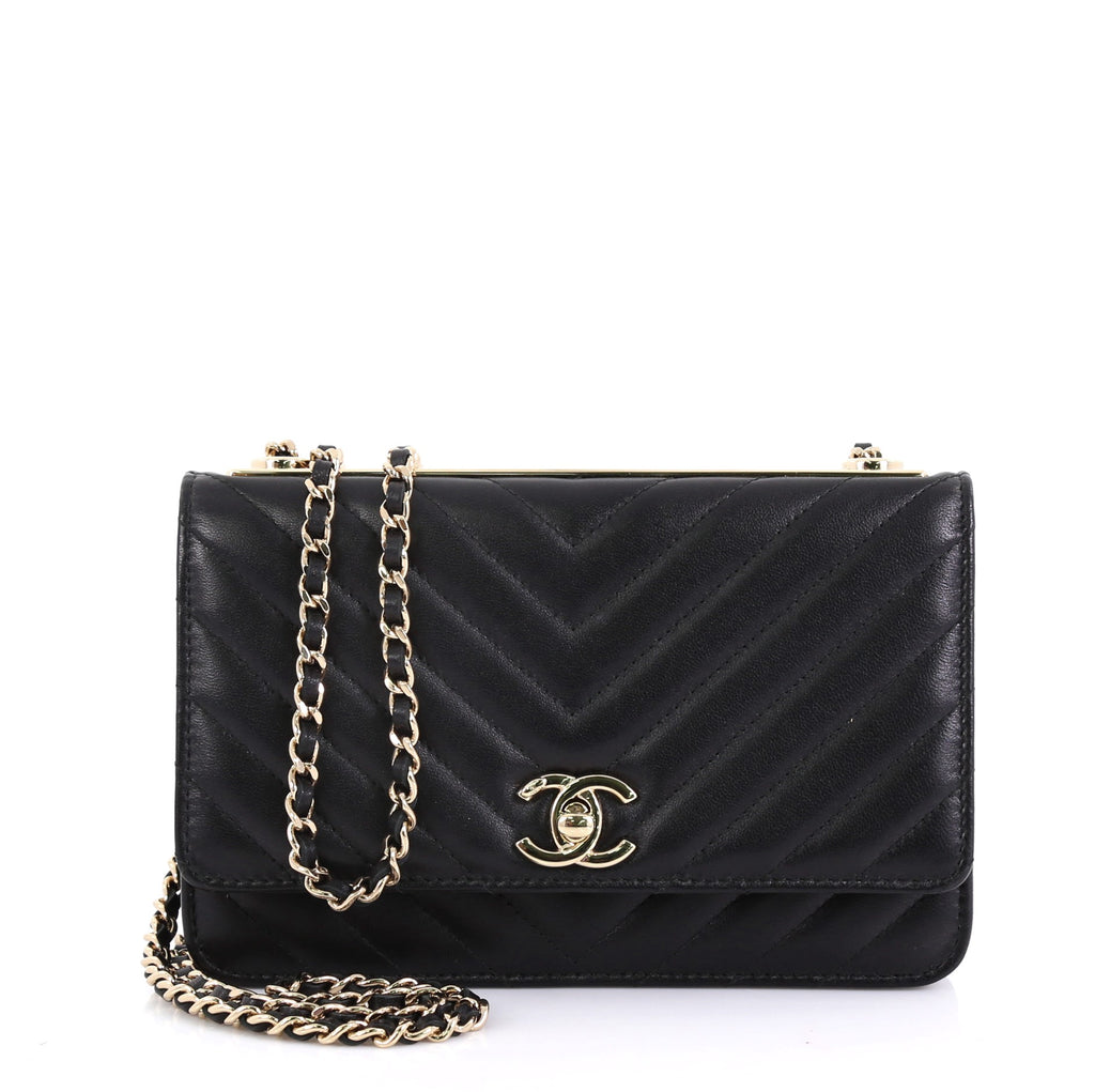 Chanel Trendy CC Wallet on Chain Chevron Lambskin Black 440392