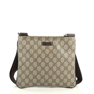 Gucci Zip Top Messenger Bag GG Coated Canvas Small Brown 440431