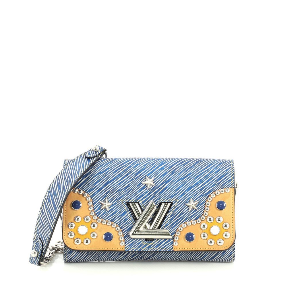 Louis Vuitton Denim Light Epi Leather Twist Wallet on Chain Bag