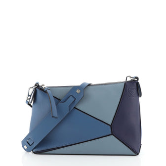 Loewe Puzzle Pochette Bag Leather Mini Blue 4405923