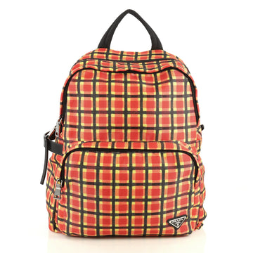 Prada Front Pocket Backpack Printed Canvas Medium Red 4405940