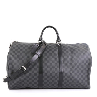 Louis Vuitton Keepall Bandouliere Bag Damier Graphite 55 Black 4405955