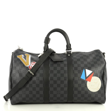 Louis Vuitton Keepall Bandouliere Bag Limited Edition Damier Graphite LV League 45 Black 4405963