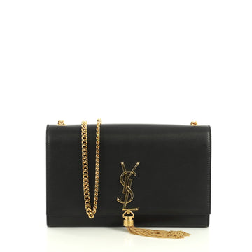 Saint Laurent Classic Monogram Tassel Crossbody Bag Leather Medium Black 4405968