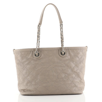 Chanel CC Zip Tote Quilted Caviar Large Neutral 4405976