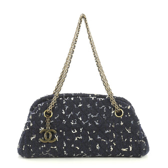 Chanel Just Mademoiselle Bag Tweed Small Blue 440599