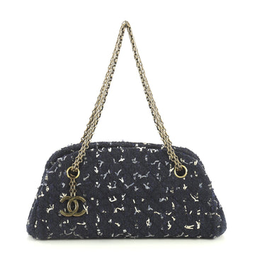 Chanel Just Mademoiselle Bag Tweed Small Blue 440599