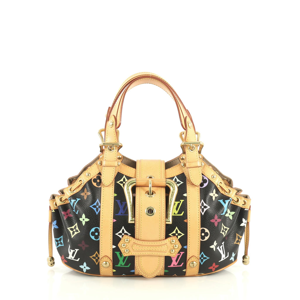 Louis Vuitton Theda Handbag Monogram Multicolor GM Black 440631