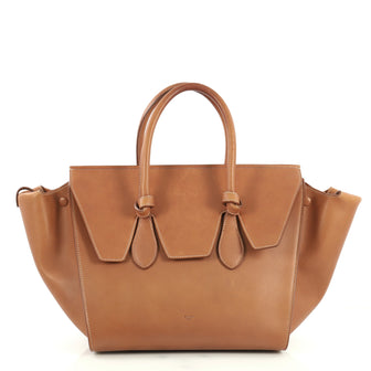 Celine Tie Knot Tote Smooth Leather Small Brown 440671