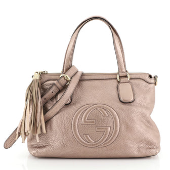 Gucci Soho Convertible Soft Top Handle Bag Leather 