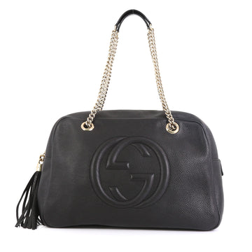 Soho Chain Zip Shoulder Bag Leather Medium