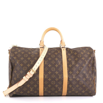 Louis Vuitton Keepall Bandouliere Bag Monogram Canvas 50 Brown 440882