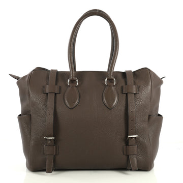 Hermes Pursangle Handbag Leather 35 Brown 440886