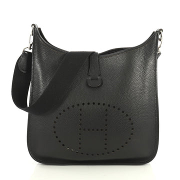 Hermes Evelyne Crossbody Gen I Clemence GM Black 440889