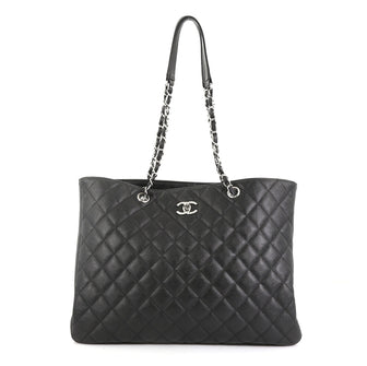Chanel Classic CC Shopping Tote Quilted Caviar Large Black 440993
