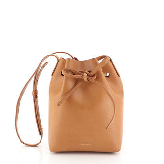 Mansur Gavriel Bucket Bag Leather Mini Brown 441091
