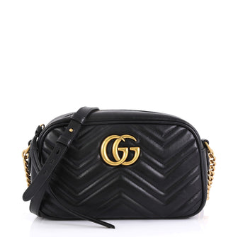 Gucci GG Marmont Shoulder Bag Matelasse Leather Small Black 44112102