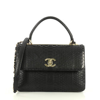 Chanel Trendy CC Top Handle Bag Python Small Black 44112105