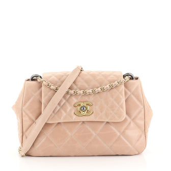 Chanel Mix Accordion CC Flap Bag Quilted Glazed Calfskin Medium Pink 44112106