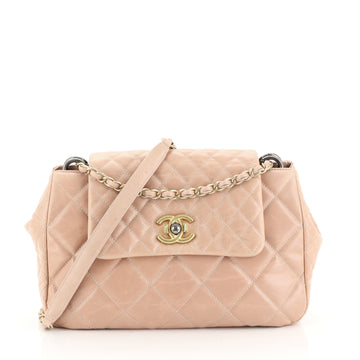 Chanel Mix Accordion CC Flap Bag Quilted Glazed Calfskin Medium Pink 44112106