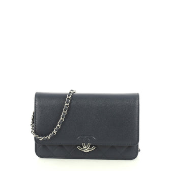 Chanel CC Box Wallet on Chain Quilted Caviar Blue 4411213