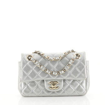 Chanel Classic Single Flap Bag Quilted Iridescent Calfskin Mini Metallic 4411215