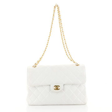 Chanel Vintage Double Sided Flap Bag Quilted Lambskin Jumbo White 4411219